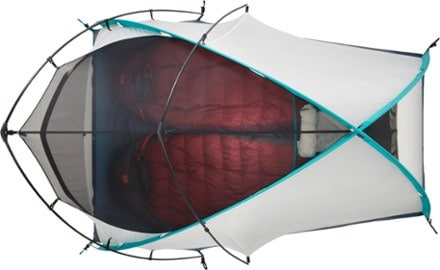 REI Co-op Arete ASL 2 Tent - 2018 Overhead with sleeping bags sold separately  (Kabocha Orange)