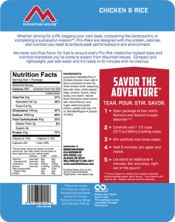 Mountain House Chicken & Rice Pro-Pak - 1 Serving 1