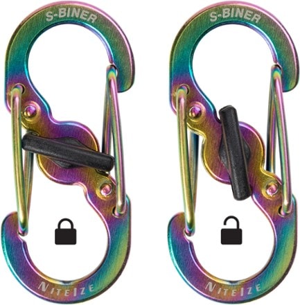 Nite Ize S-Biner Aluminum MicroLock Dual Carabiners - Package of 2 0