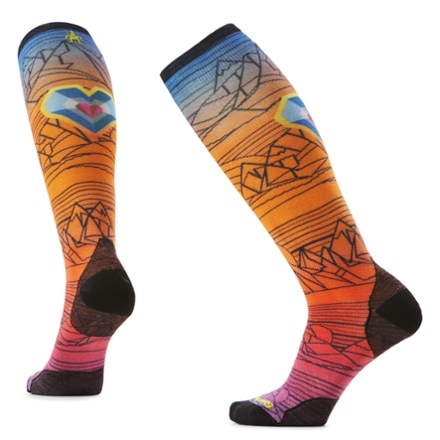 Smartwool Ski Zero Cushion Geo Peaks Print Over The Calf Socks - Men's 0