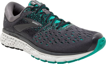 Women's Brooks Glycerin 16 Running Athletic Shoes White Grey Black Purple 