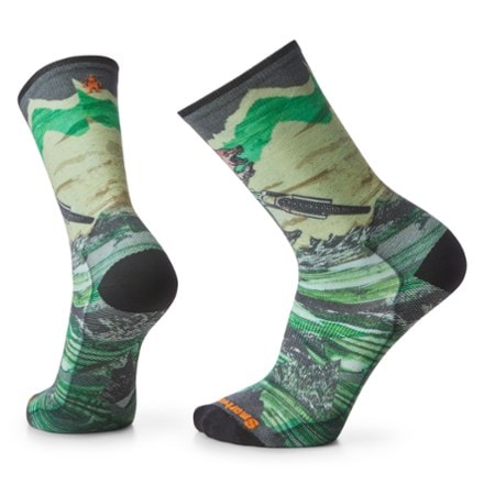 Smartwool Bike Zero Cushion Wolf Print Crew Socks 0