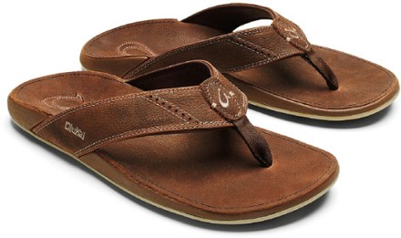 OluKai Nui Leather Flip-Flops - Men's 1