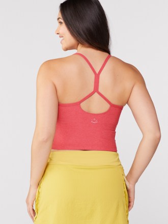 Beyond Yoga Spacedye Slim Racerback Cropped Tank in Woodland Heather