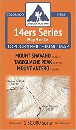 Outdoor Trail Maps Colorado 14ers Series Map - Mount Shavano, Tabeguache Peak, Mount Antero 0