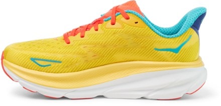 HOKA Clifton 9 Road-Running Shoes - Men's Left view (Passion Fruit/Maize)