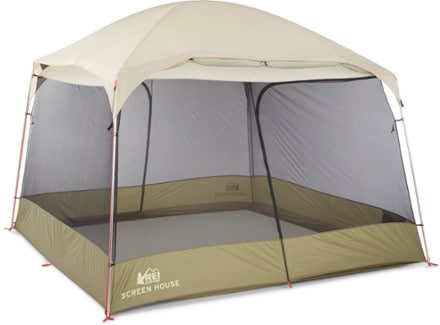 REI Co-op Screen House Rainfly Wall rolled up (Screen house sold separately)
