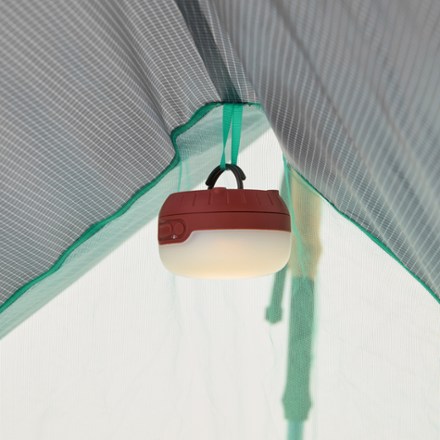 Big Agnes String Ridge VST 1.5 Tent Light (not included) hung on gear loop