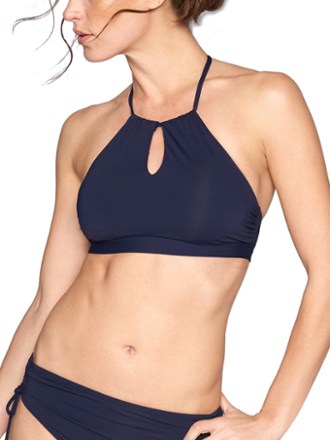 high neck keyhole halter bikini top