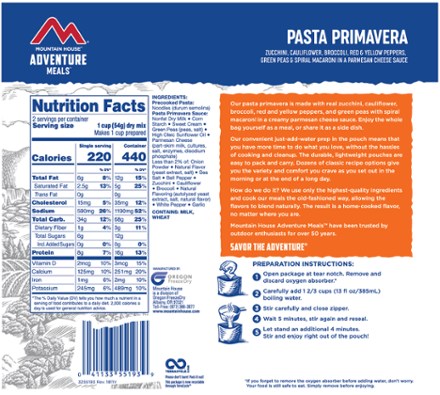 Mountain House Pasta Primavera - 2 Servings 1