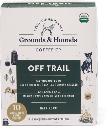 Grounds & Hounds Coffee Co. Off Trail Single-Serve Steeping Coffee Pouches - Package of 10 0