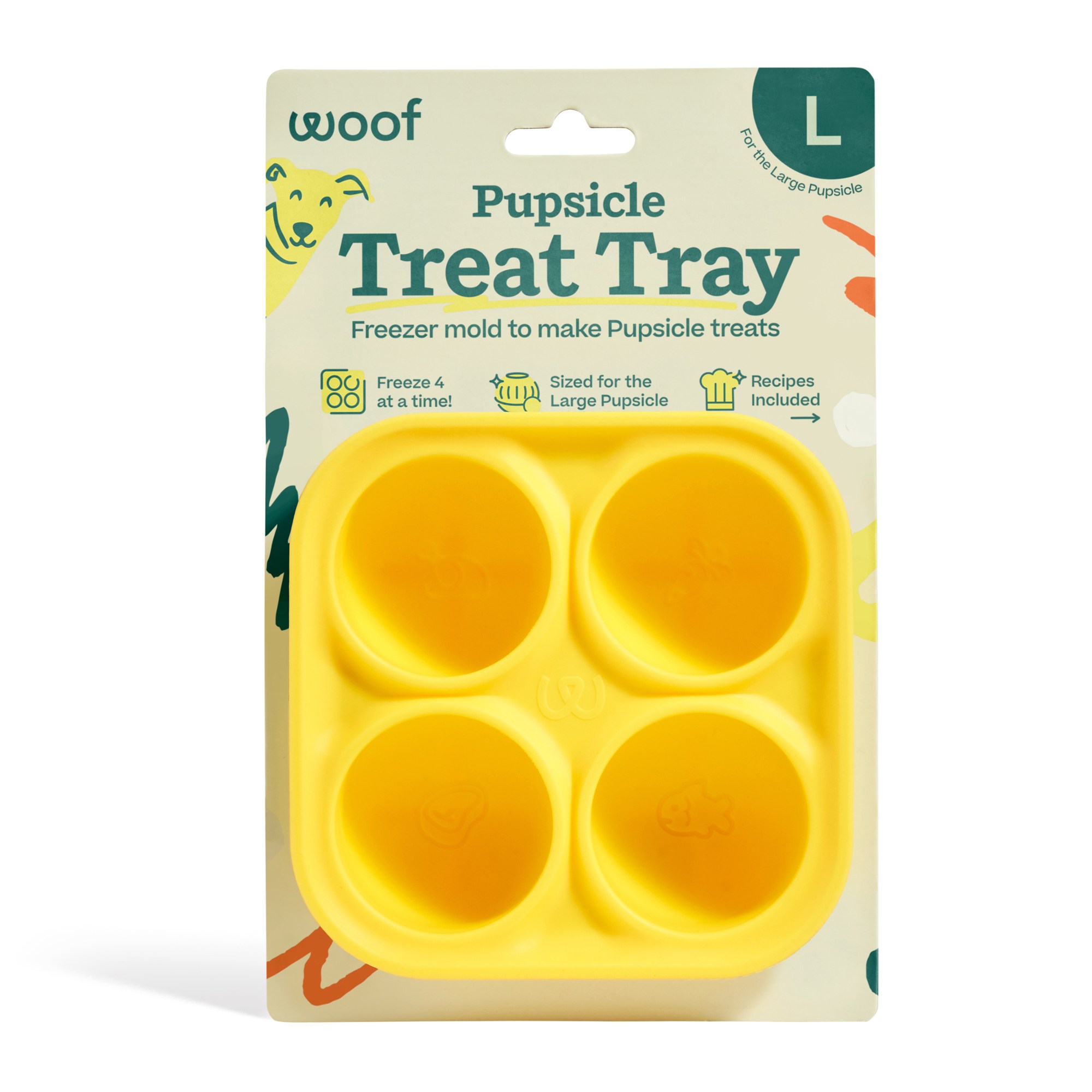 Woof Pupsicle Treat Tray Yellow