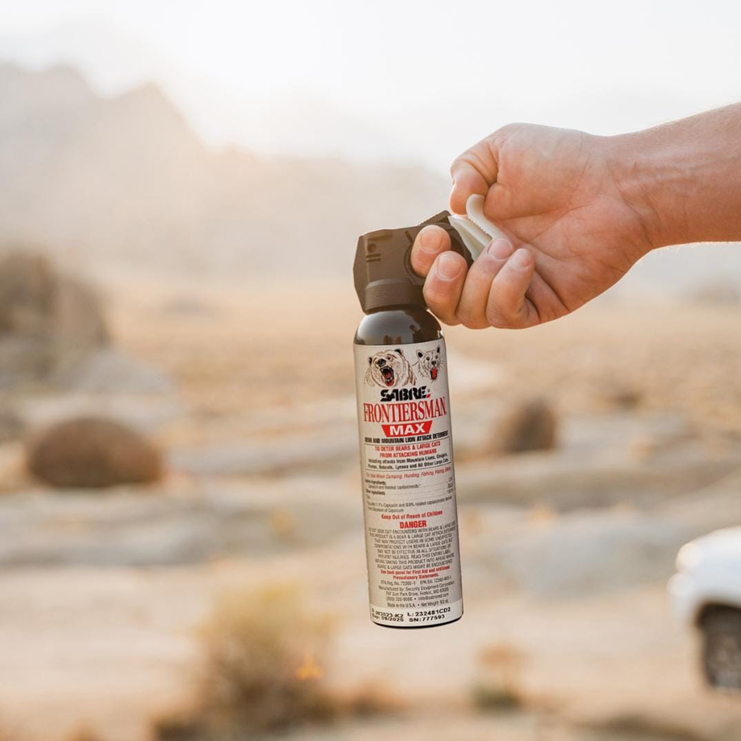 Location Image for FRONTIERSMAN MAX 9.2 oz. Bear Spray & Mountain Lion Spray with Belt Holster