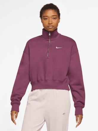 Nike Phoenix Fleece Oversize Half-Zip Crop Sweatshirt - Women's 0