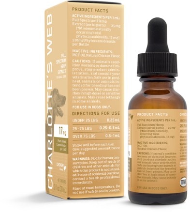 Charlotte's Web Canine 17 mg Full Range Drops - 30 mL 3