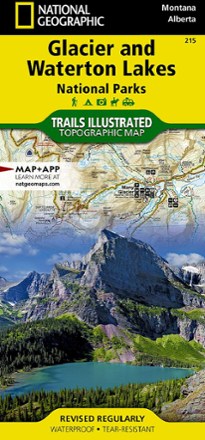 National Geographic Glacier/Waterton Lakes National Parks Trail Map 0