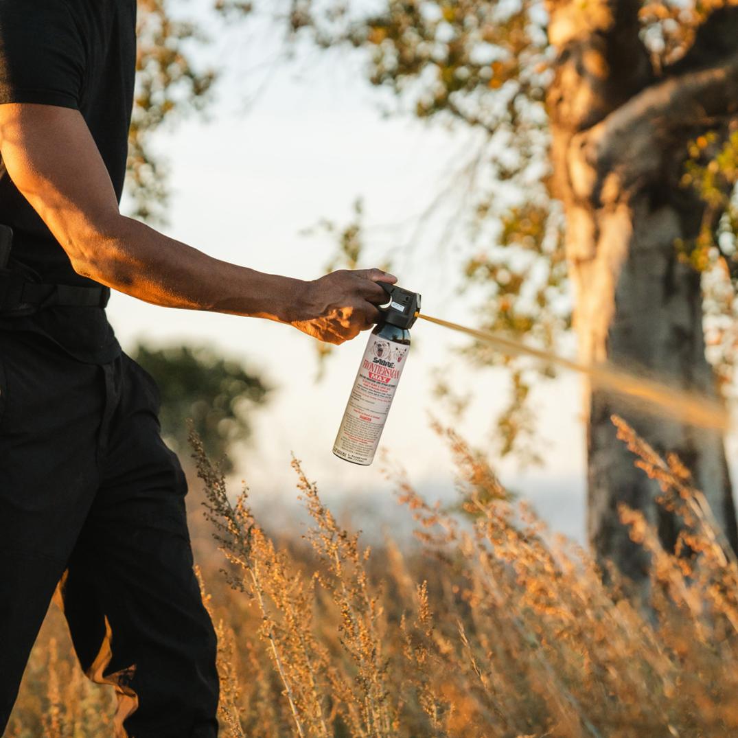 Location Image for FRONTIERSMAN MAX 9.2 oz. Bear Spray & Mountain Lion Spray with Belt Holster