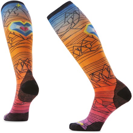 Ski Zero Cushion Geo Peaks Print Over the Calf Socks