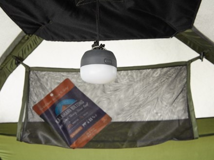 Gazelle T4 Hub Tent Light (sold separately) hung on gear loop (Alpine Green)