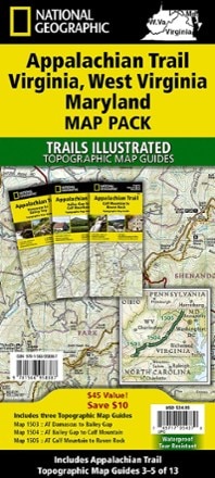 National Geographic Appalachian Trail Map Pack: Virginia, West Virginia, Maryland 0