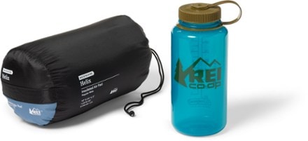 REI Co-op Helix Insulated Air Sleeping Pad Regular Wide size in stuff sack (32 fl. oz. bottle not included) (Washed Blue)