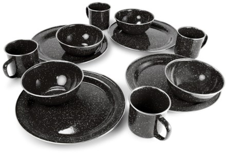 GSI Outdoors Pioneer Enamelware Table Set - Black 0