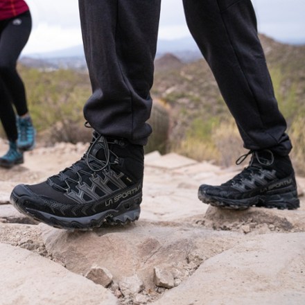 black hiking boots