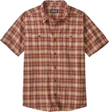 LL Bean Mens XXL Fishing Shirt Short Sleeve Orange Tan Plaid Button Up  Vented