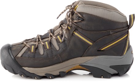KEEN Targhee II Waterproof Mid Hiking Boots - Men's Left view (Black Olive/Yellow)