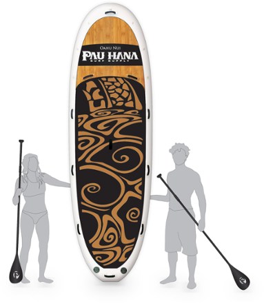 Pau Hana Oahu Nui Giant Inflatable Stand Up Paddle Board with 2 Paddles - 15' 5