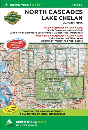 Green Trails Map 114SX - North Cascades, Lake Chelan, Glacier Peak 0