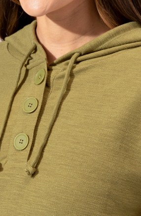 Threads 4 Thought Double Knit Slub Henley Hoodie - Women's 3