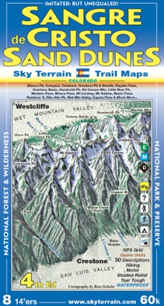 Sky Terrain Trail Maps Sangre de Cristo and Great Sand Dunes Trail Map - 4th Edition 0