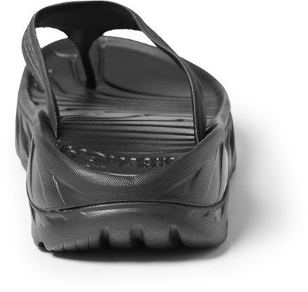 HOKA ORA Recovery Flip-Flops - Men's Back view (Black/Dark Gull Gray)