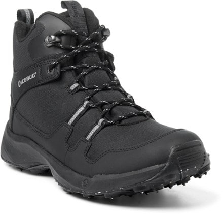 ICEBUG Stride BUGrip Boots - Men's 3/4 view (Black/Jade Mist)