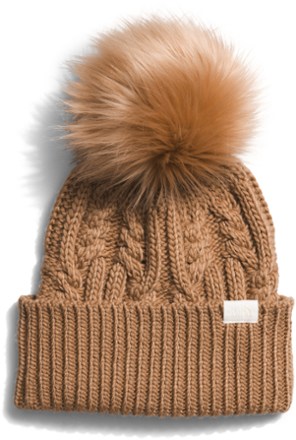 The North Face Oh Mega Fur Pom Beanie Women's- Almond Butter