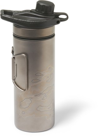 GeoPress Ti Water Filter and Purifier Bottle - 24 fl. oz. [Back view]