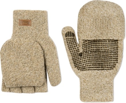 Kinco Alyeska Lined Knit Shell Half-Finger Gloves with Convertible Mitt Hoods