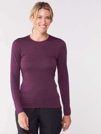 Icebreaker 200 Oasis Long-Sleeve Crewe Ski Tracks Base Layer Top - Women's 1