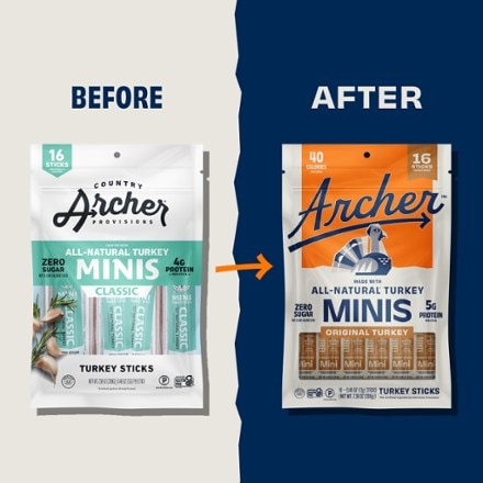 Country Archer Jerky Co. All-Natural Turkey Mini Sticks - Package of 16 2