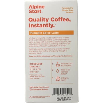 Alpine Start Pumpkin Spice Latte Instant Coffee - Package of 4 2