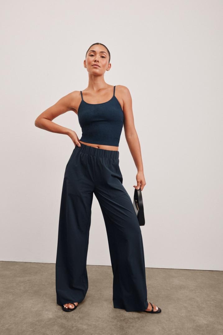Location Image for Stretch Woven Wide-Leg Pants - Women's