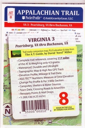 AntiGravityGear Appalachian Trail Pocket Profile Map: Virginia 3 (Pearlsburg, VA - Buchanan, VA) 0
