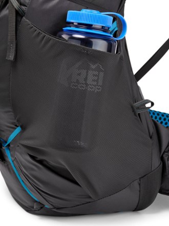 Gregory Focal 58 Pack - Men's Water bottle pocket (Water bottle sold separately) (Ozone Black)