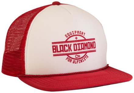black diamond flat bill trucker hat