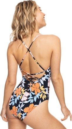Roxy Womens Printed Strappy Love One Piece Swimsuit