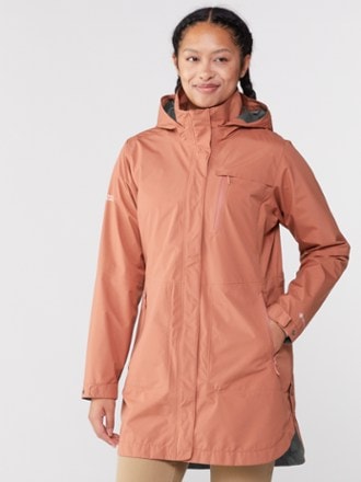  Rain Jacket Women Lined Windbreaker Raincoat Outdoor Active  Jackets Lightweight Waterproof Hiking Trench Coats Navy Blue S : Clothing,  Shoes & Jewelry