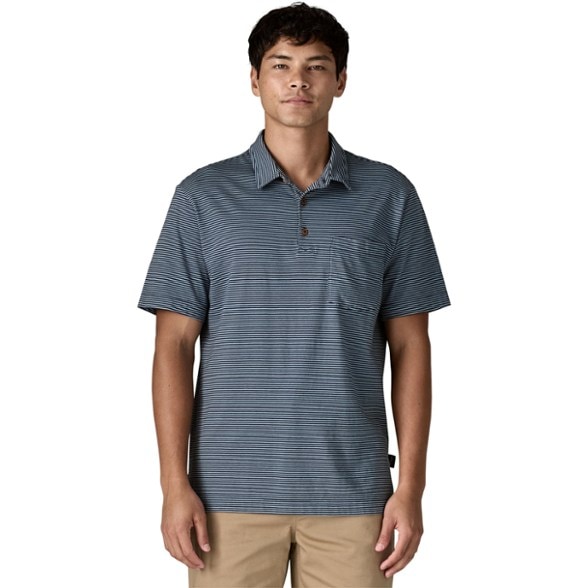 On Body Image of color Fathom Stripe/New Navy