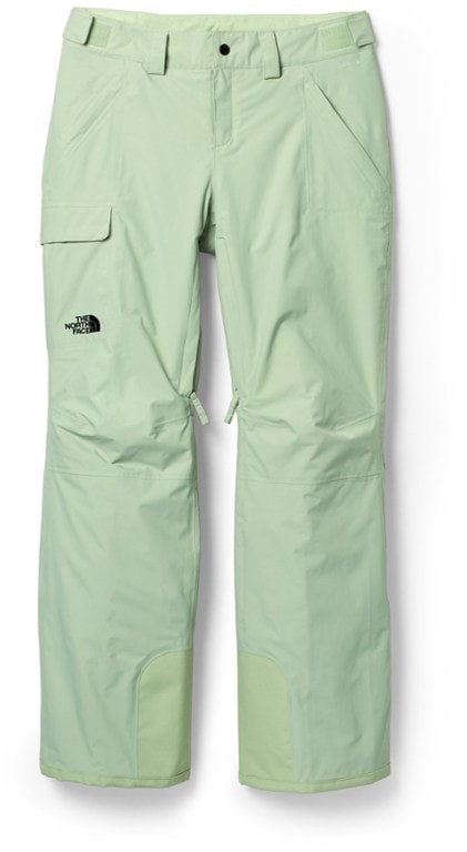 light green snow pants from The North Face
