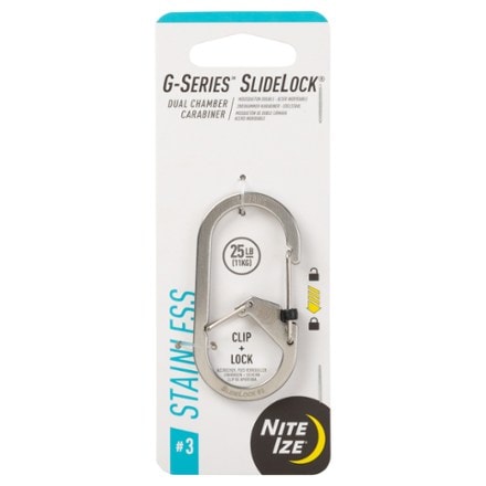 Nite Ize G-Series SlideLock #3 Dual Chamber Carabiner - Stainless Steel STAINLESS